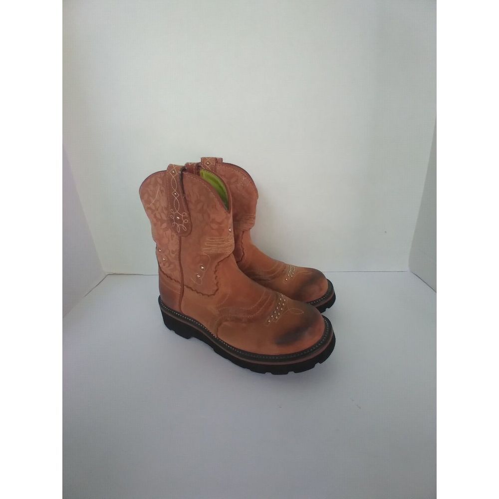 Western Style Leather Cowboy Boots With Decorative Stitching And Rugged Sole View 2
